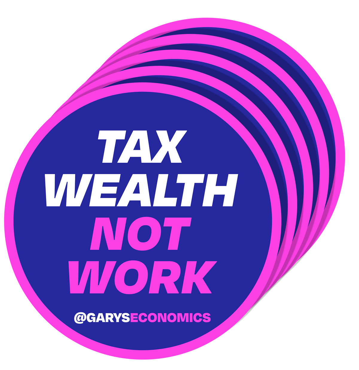 Tax wealth not work STICKERS (5 pack) – @garyseconomics